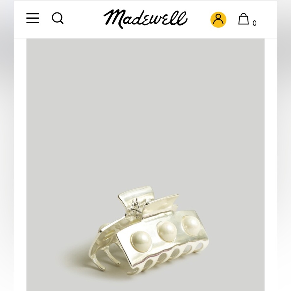 Madewell Pearl Studded Medium Claw Hair Clip